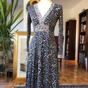 Vintage ISSA silk jersey fit & flare dress size 6